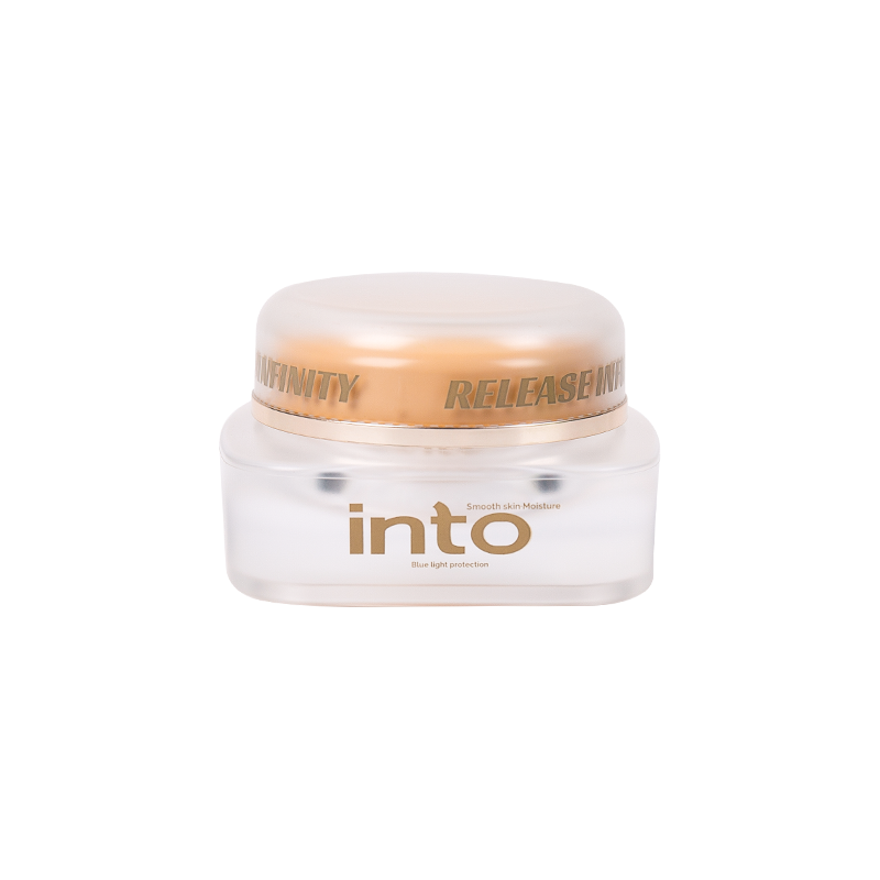 Vierkante body round head frosted glazen crème pot 