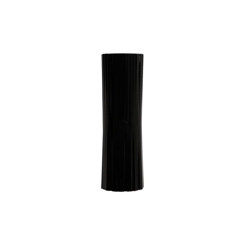 Elegante geribbelde zwarte lippenstiftbuis